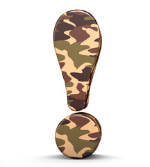 Military stencil symbol isolated on white background. 3D illustration.	
