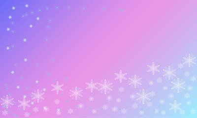 winter background gradient with snowflakes for design with copy space