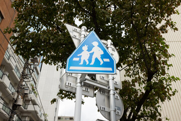 道路標識　横断歩道　学童