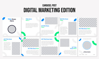 Set of editable social media instagram carousel post digital agency design vector template ai & eps 10 © Infinitystudio