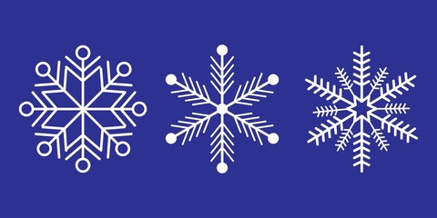 Snowflake winter set on background vector illustration