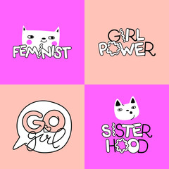 Femenist vector design. Art for posters, stickers, embroidery, badges, pins and clothing