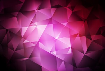 Obraz premium Dark Pink vector triangle mosaic background.