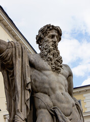 Statue of the Roman god of water of Neptune. In Greek mythology, Poseidon