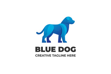 Blue Dog Gradient Logo Business