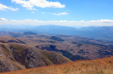 Apennine mountains in the Abruzzo region in central Italy during a clear day