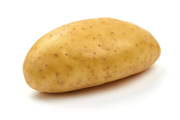 Washed potatoes, organic potato, isolated on white background.