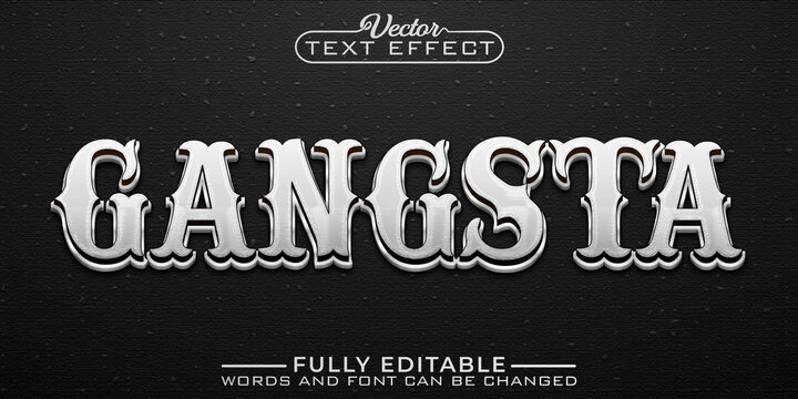 Gangsta Silver Editable Text Effect Template