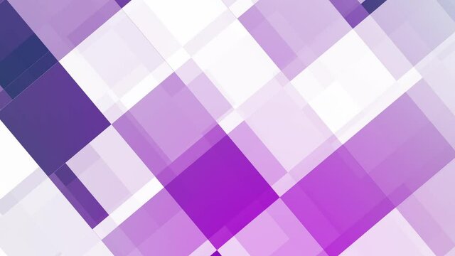 Abstract Colorful moving animated squares, blocks. Irisdescent soft purple and white colors and rotating geometric design animation background. Suited for technology, web sites and presentations. 4k
