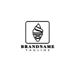 ice cream cone logo cartoon design icon vector