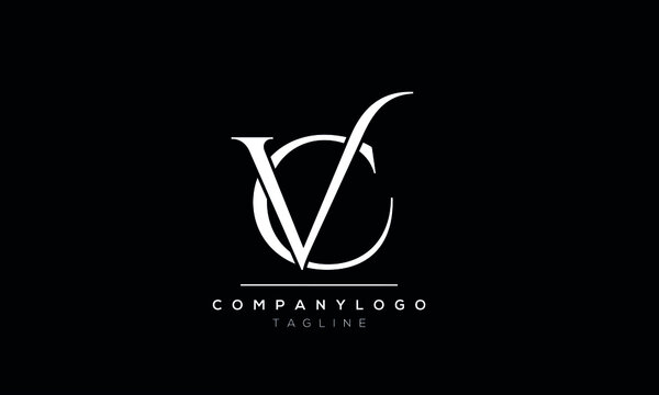 Abstract Letter Initial CV VC Vector Logo Design Template