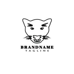 tiger cartoon logo icon design template black isolated illustration