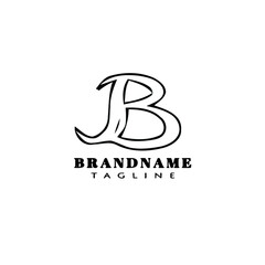Fototapeta premium letter b cartoon logo icon flat template black isolated vector illustration