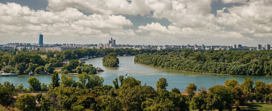 Kalemegdan Usce Sava and Danube river Confluence