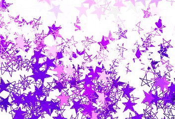 Light Purple vector texture with beautiful stars.