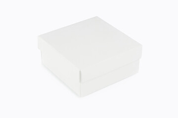 blank packaging white cardboard box for product design mockup isolated on white background with clipping white box container. template blank package.