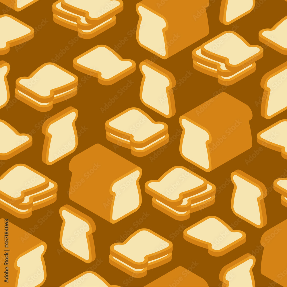Poster sliced bread pattern seamless. food rooty background. vector texture