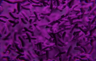 3D Purple bacterium design