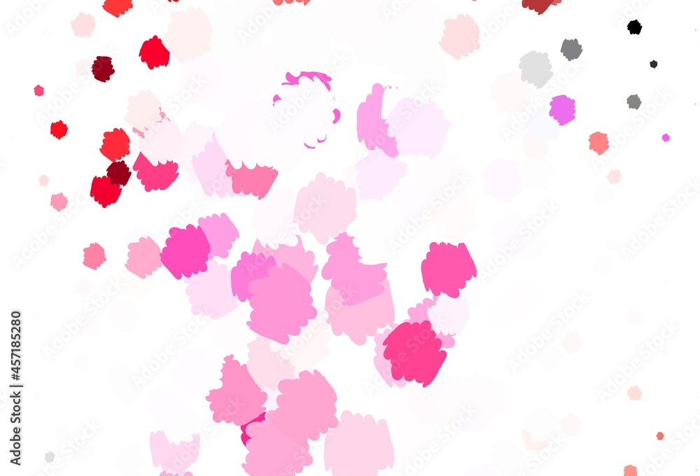 Poster light pink vector pattern with random forms.