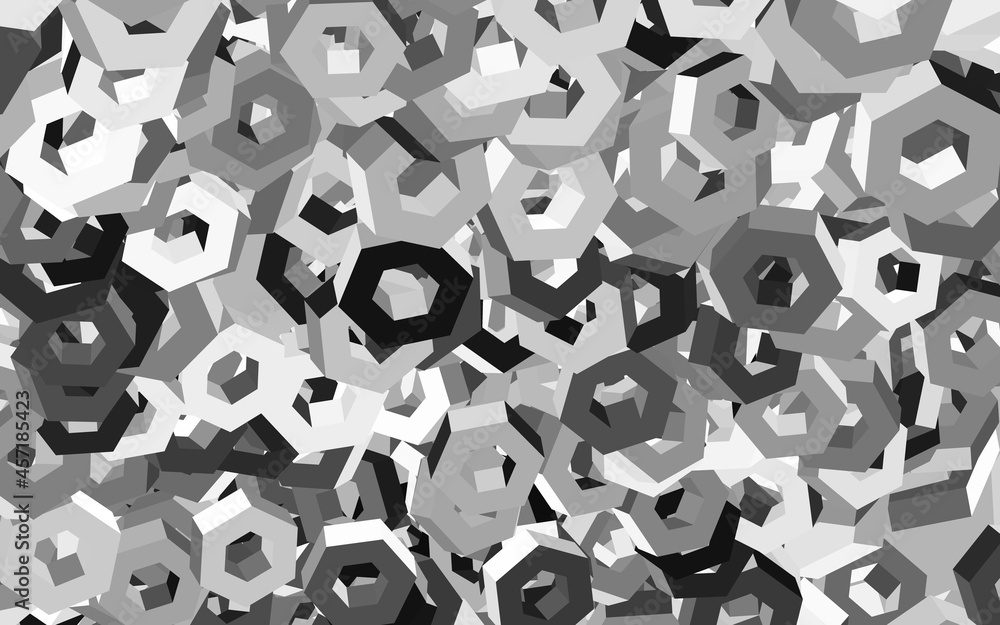 Poster light gray vector pattern with colorful hexagons.