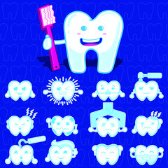 Paquete de dientes para dentistas y cuidado dental - obrazy, fototapety, plakaty