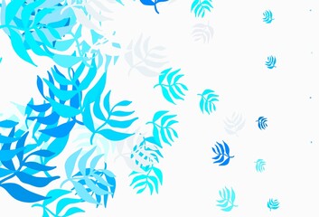 Fototapeta na wymiar Light BLUE vector natural background with leaves.