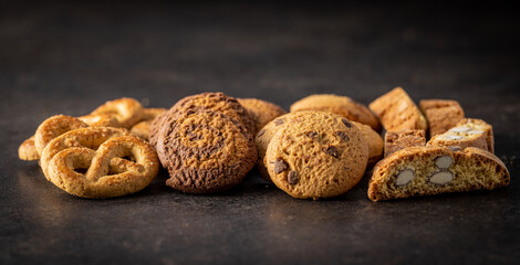 Various cookies. Sweet biscuits.