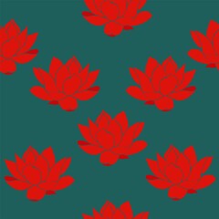 Lotus flowers seamless pattern