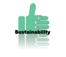 Hand, Nachhaltigkeit, Wort, Logo