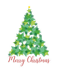 Illustrated card with abstract christmas tree