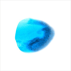 abstract blue watercolor spot on white background