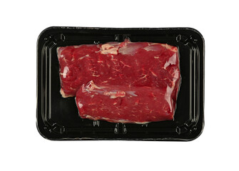 Raw lamb meat fillet steak vacuum sealed