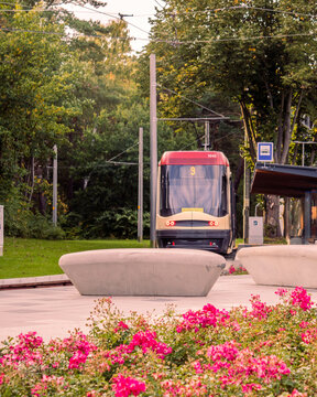 tram station in gdansk stogi beach