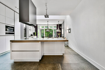 Interior of a beautiful kitchen of an elite house