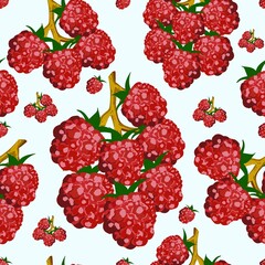 Raspberry bunches cute seamless pattern