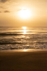 sunrise on the beach sun, orange light