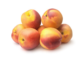 Pile of fresh ripe peaches fruit