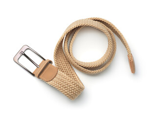 Top view of woven braided textile stretch belt