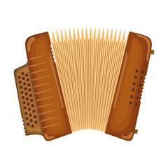 Isolated colored accordion musical instrument