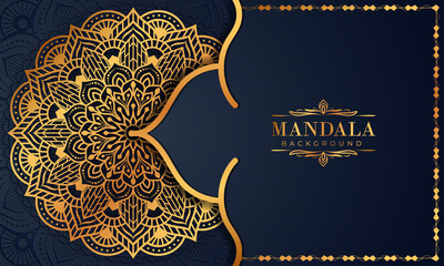 Luxury mandala background with golden arabesque pattern Arabic Islamic east style. Decorative mandala for print, poster, cover, brochure, flyer, banner, and your desired ideas. Mandala for Henna.
