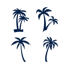 Palm tree icon logo company. isolated on white background.