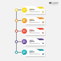 5 steps timeline Infographics design template	
