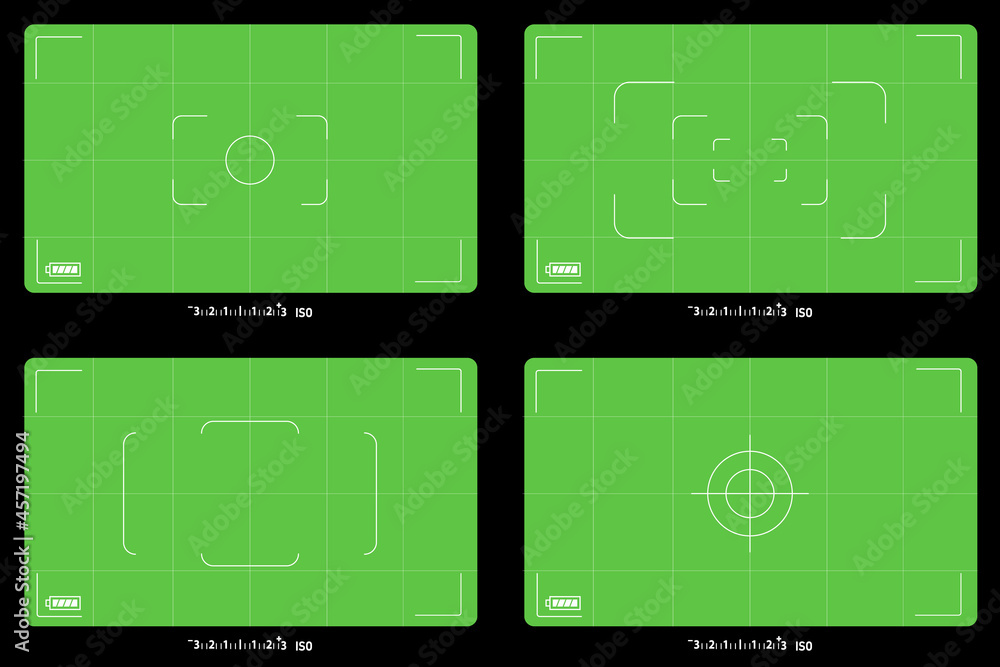 Sticker photo camera viewfinder. photography ui zoom, adjustment focus frame and digital viewfinder. recorde