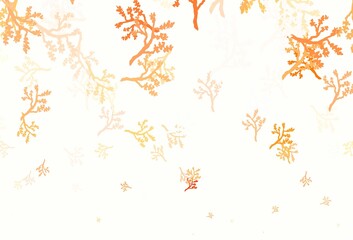 Light Orange vector doodle backdrop with sakura.