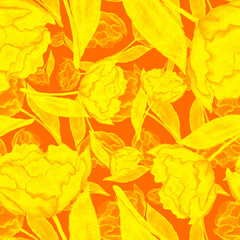 Watercolor seamless pattern with flowers. Vintage floral pattern. Flower seamless pattern. Botanical art. Floral botanical collection. Wedding floral set. Watercolor botanical design.	