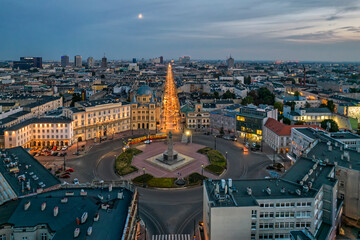 Plac Wolności w Łodzi. Widok na ulicę Piotrkowską. © Tomasz Warszewski