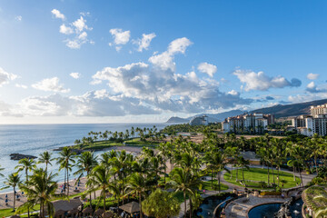 Scenic panoramic west Oahu vista, Hawaii