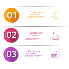 Vector Infographic label design template with icons and 3 options or steps. Can be used for process diagram,