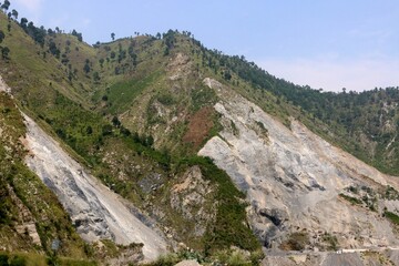 Landslide Mountain in the North Of Pakistan