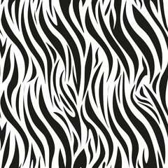Seamless pattern of black and white zebra stripes